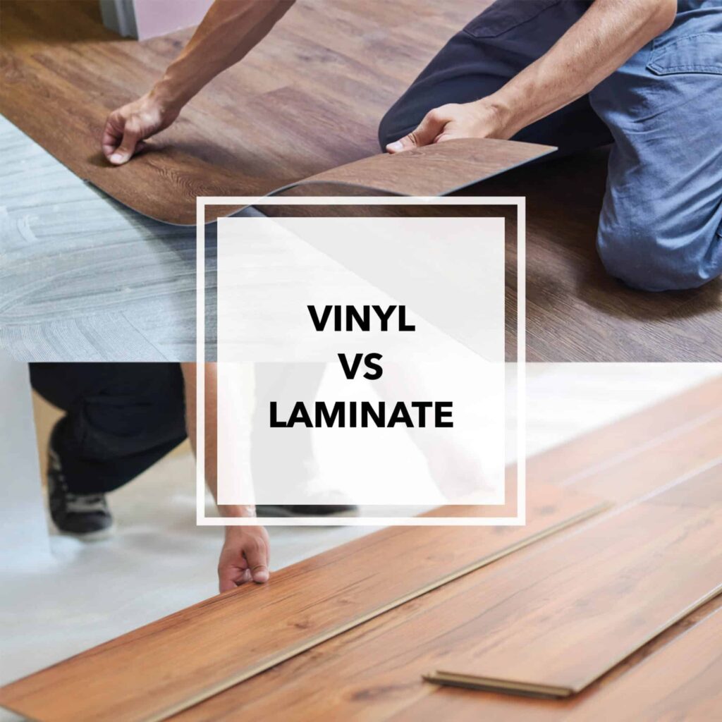 Döşeme farklılıklarını vurgulayarak, vinil döşemenin yuvarlanmasını ve laminat döşemenin yerine oturtulmasını yan yana karşılaştırın.