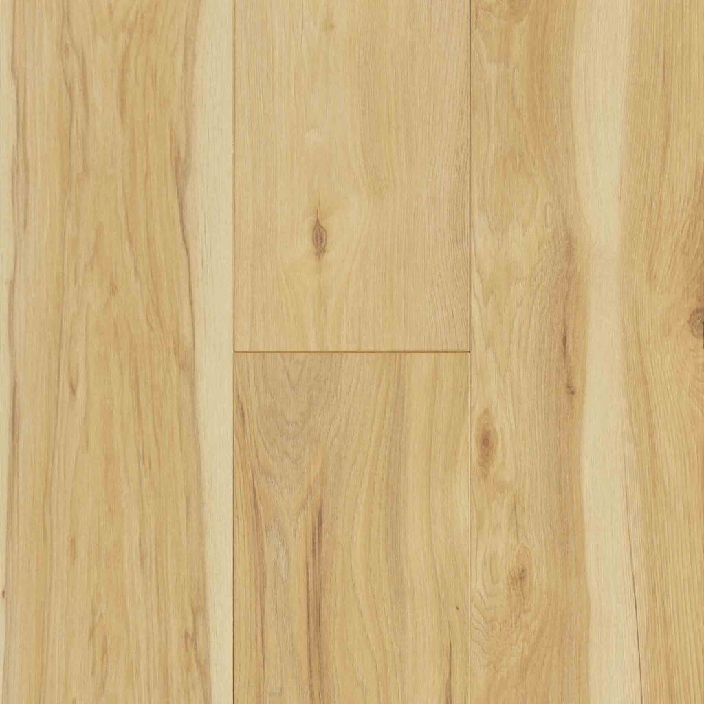 Nahaufnahme des SPC-Vinylbodenbelags in Eiche natur